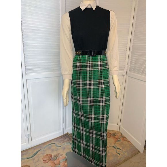 Vintage Dresses & Skirts - Vintage 60’s Long Sleeve Maxi Dress Size Medium